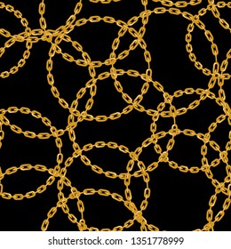Baroque golden chain background.Seamless pattern. seamless pattern with chains. Vector patch for print, fabric, scarf.