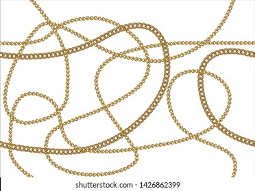 baroque golden chain design hand drawn