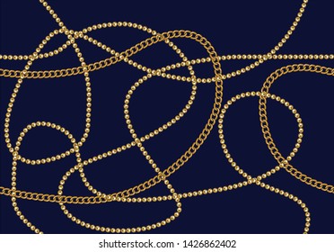 baroque golden chain design hand drawn