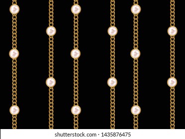 baroque golden chain design vector