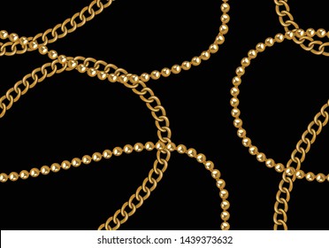 baroque golden chain design vector 