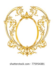 baroque golden oval frame