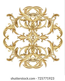 Baroque golden vignette
