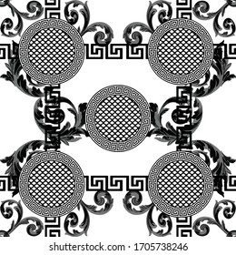 Baroque grey color with greek design pattern