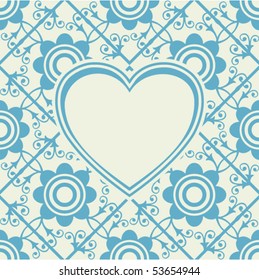 baroque heart background, abstract vector design