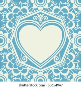 baroque heart background, abstract vector design