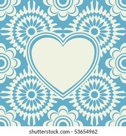 baroque heart background, abstract vector design