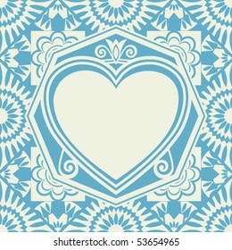 baroque heart background, abstract vector design