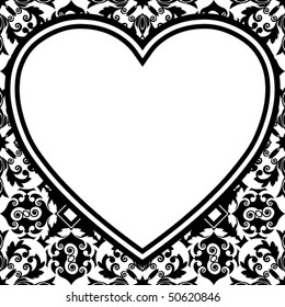 baroque heart design, vector image