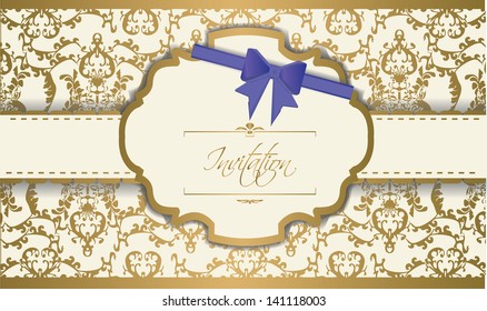 baroque invitation card, vintage frame