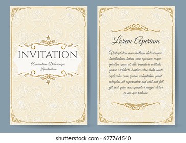 Baroque Invitation Card Vintage Style Floral Stock Vector (royalty Free 