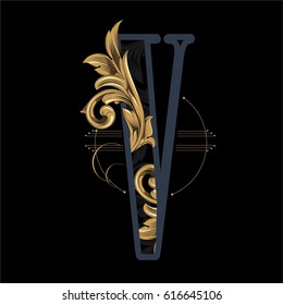 Baroque Letter "V"