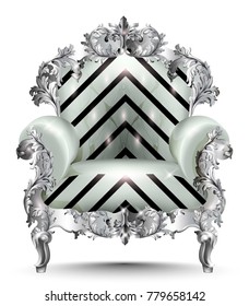 Baroque luxury armchair. Vector realistic 3D designs