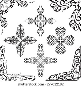 Baroque luxury corner set on white