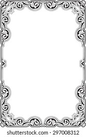Baroque luxury decor fine page on white