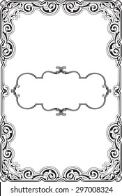 Baroque luxury decor page on white