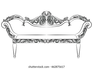 Baroque Luxury Style Furniture Bench Luxurious Stock Vector (Royalty ...