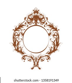Baroque mirror frame Vector. Vintage template design. Card layouts