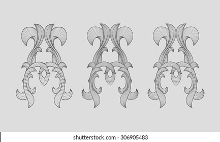 baroque monogram letter 