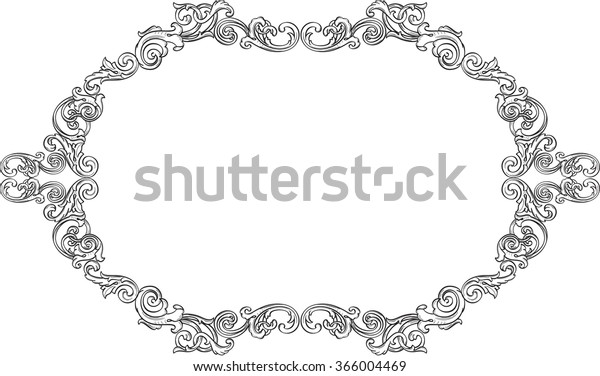 Baroque nice border\
isolated on white