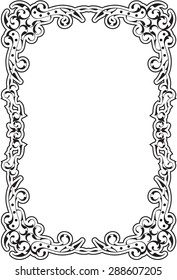 Baroque old frame is isolated on white