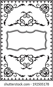 Baroque old frame is on white