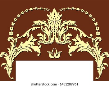 Baroque ornament, classic pattern, vector, baroque and rocco style