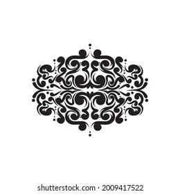 baroque ornament engraving. retro pattern antique style lining swirl decorative. design element filigree calligraphy.