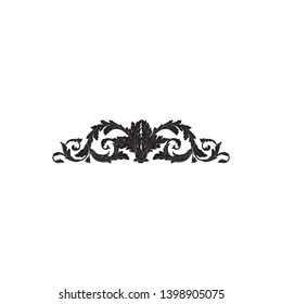 Baroque ornament with filigree in vector format for design frame, pattern. Vintage victorian or damask floral element. 
