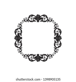Baroque ornament with filigree in vector format for design frame, pattern. Vintage victorian or damask floral element. 