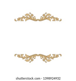 Baroque ornament  with filigree in vector format for design frame, pattern.  Vintage victorian or damask floral element.