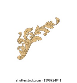 Baroque ornament  with filigree in vector format for design frame, pattern.  Vintage victorian or damask floral element.