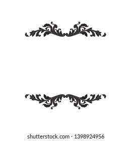 Baroque ornament  with filigree in vector format for design frame, pattern.  Vintage victorian or damask floral element.