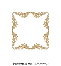 Baroque ornament  with filigree in vector format for design frame, pattern.  Vintage victorian or damask floral element.