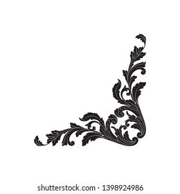 Baroque ornament  with filigree in vector format for design frame, pattern.  Vintage victorian or damask floral element.