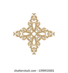 Baroque ornament  with filigree in vector format for design frame, pattern.  Vintage victorian or damask floral element.