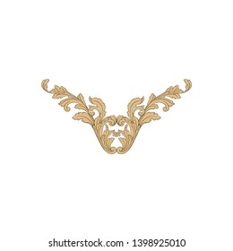 Baroque ornament  with filigree in vector format for design frame, pattern.  Vintage victorian or damask floral element.