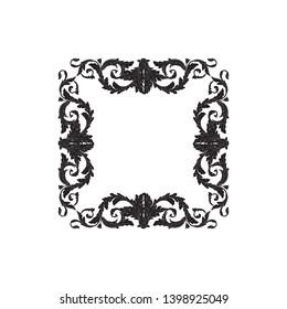 Baroque ornament  with filigree in vector format for design frame, pattern.  Vintage victorian or damask floral element.