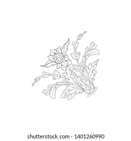 Baroque ornament with filigree in vector format for design frame, pattern. Vintage victorian or damask floral element.