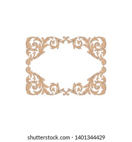 
Baroque ornament with filigree in vector format for design frame, pattern. Vintage victorian or damask floral element.