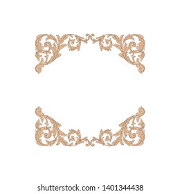 
Baroque ornament with filigree in vector format for design frame, pattern. Vintage victorian or damask floral element.
