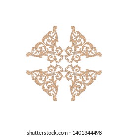 
Baroque ornament with filigree in vector format for design frame, pattern. Vintage victorian or damask floral element.