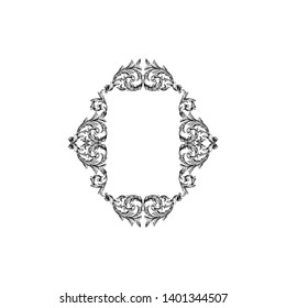 
Baroque ornament with filigree in vector format for design frame, pattern. Vintage victorian or damask floral element.