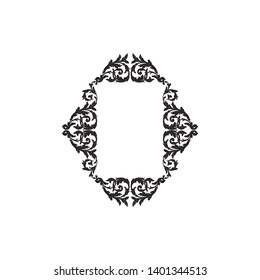 
Baroque ornament with filigree in vector format for design frame, pattern. Vintage victorian or damask floral element.