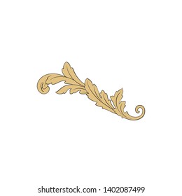 Baroque ornament with filigree in vector format for design frame, pattern. Vintage victorian or damask floral element.