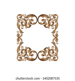 Baroque ornament with filigree in vector format for design frame, pattern. Vintage victorian or damask floral element.