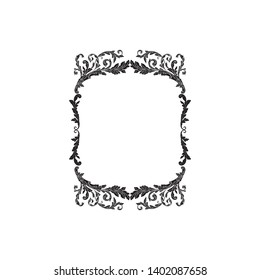 Baroque ornament with filigree in vector format for design frame, pattern. Vintage victorian or damask floral element.