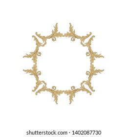 Baroque ornament with filigree in vector format for design frame, pattern. Vintage victorian or damask floral element.