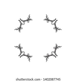 Baroque ornament with filigree in vector format for design frame, pattern. Vintage victorian or damask floral element.