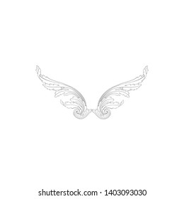 Baroque ornament with filigree in vector format for design frame, pattern. Vintage victorian or damask floral element. 